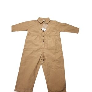 The Simple Folk Tan Utility Jumpsuit Kids Size 2-3 Years One Piece